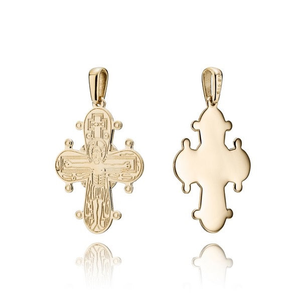 BNH Dagmarkors i 8 eller 14 karat guld 20x17 mm med blank bagside